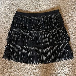 Free the Roses black fringe Western skirt